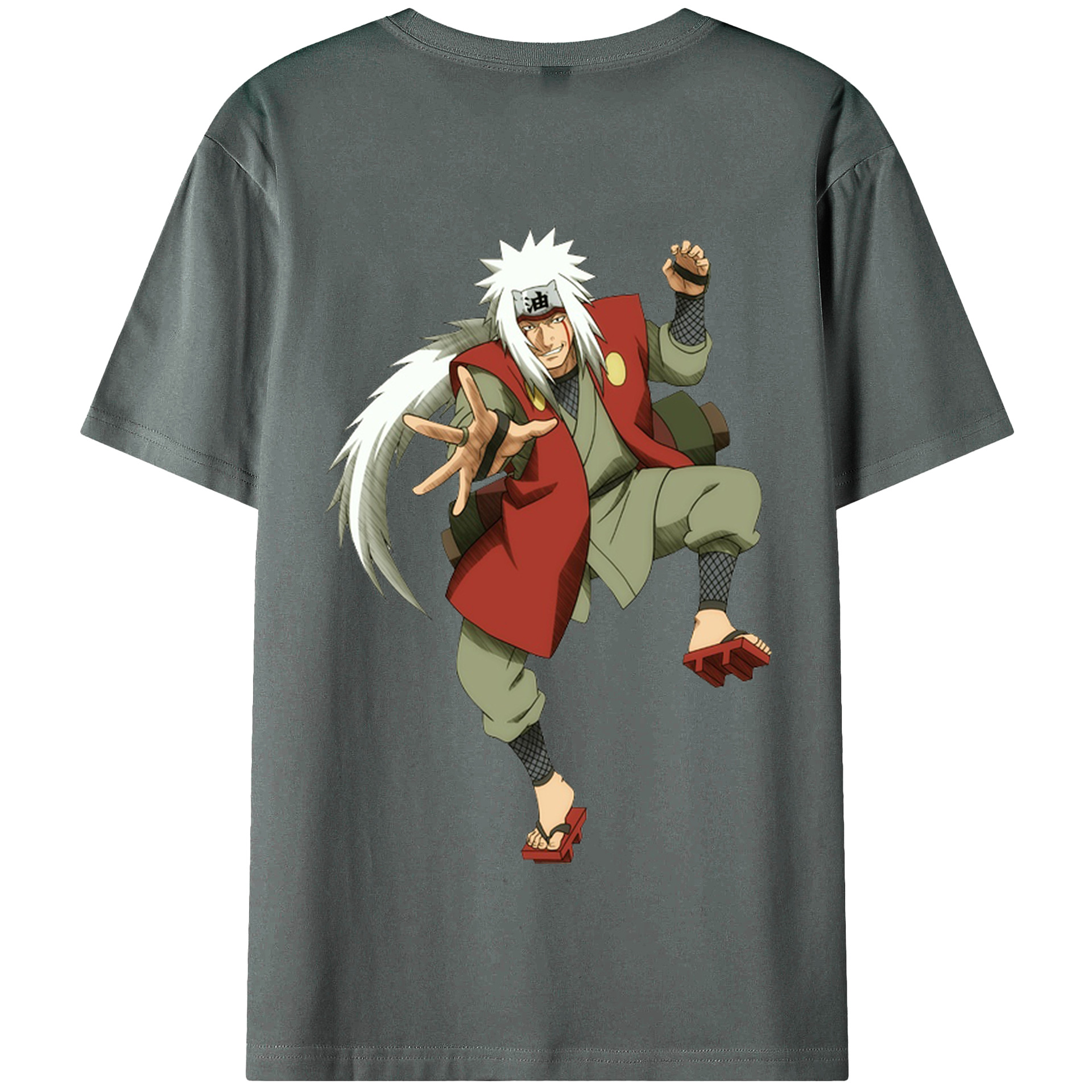 （画像用） NARUTO -ナルト- 自来也（じらいや） Jiraiya 綿100％半袖Tシャツ（背面プリント）